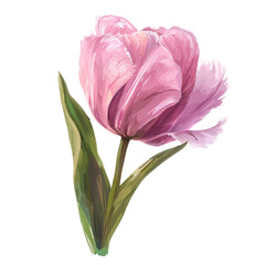 Fototapeta premium Pink tulip isolated on white background