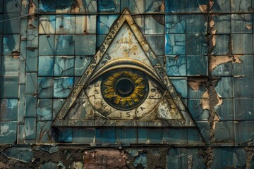 Obraz premium Eye of Providence painting. All-seeing God's eye
