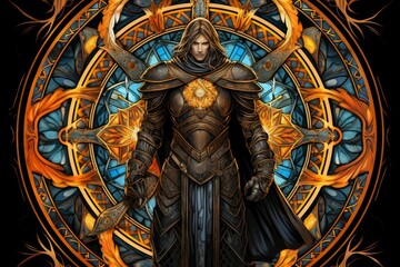 Obraz premium A stalwart and valiant paladin, sworn to protect the innocent and uphold justice. - Generative AI