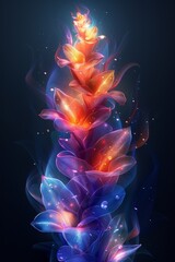 Obraz premium Colorful Flower on Black Background