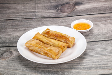 Traditional crispy fried stuffed springroll