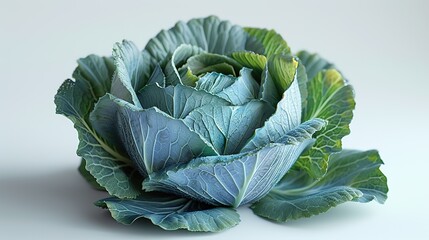 Obraz premium cabbage on a white background, close-up, selective focus