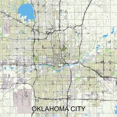Oklahoma City, Oklahoma, United States map poster art