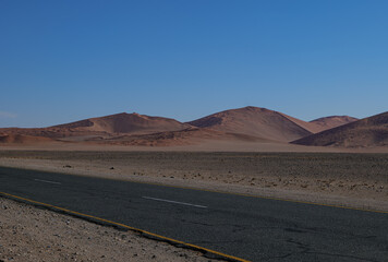 road in the middle of Namib desert, Namibia