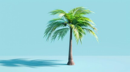 Obraz premium tropical dreams: 3d render of green palm tree.