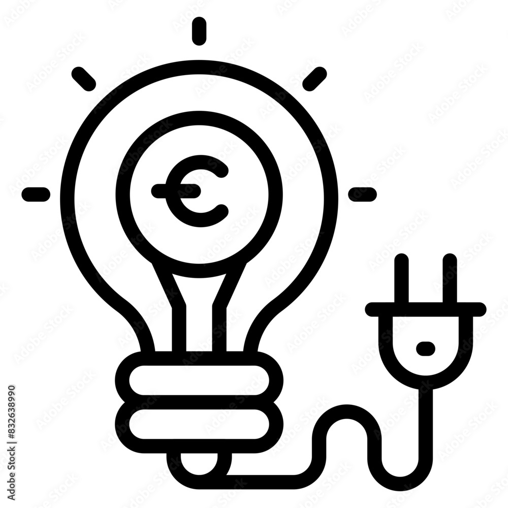 Sticker A line design icon of financial idea

