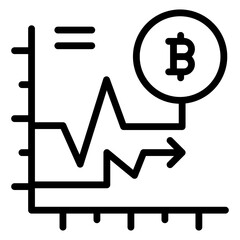Modern design icon of bitcoin chart

