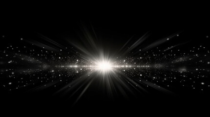Celestial Spark: Bright light glow effect on black background.