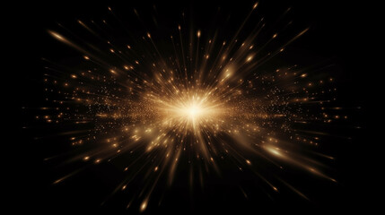 Fototapeta premium Celestial Spark: Bright light glow effect on black background.
