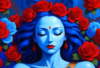 portrait of a woman with roses