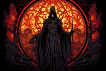 A mysterious and brooding warlock, wielding shadow magic and making pacts with dark entities. - Generative AI