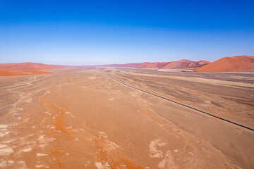 the world's largest sand dunes in Namibia, , Dune 45 drone photo