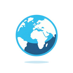 A simple, flat illustration of the Earth focusing on the continents of Africa and Europe, on a transparent background