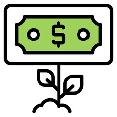 Premium design icon of money plant

