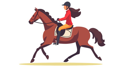 person riding on horse vector flat isolated illustration on white background