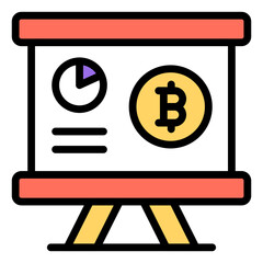 A beautiful design icon of bitcoin presentation


