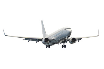 Real Commercial Airplane Boeing 737 on Transparent Background