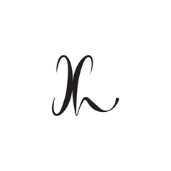 Alphabet letters Initials Monogram logo HX, XH, X and H