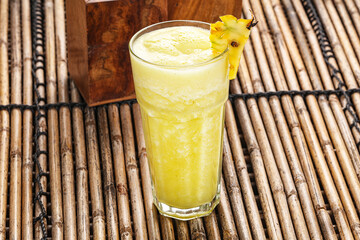 Sweet cold pineapple juice refreshment