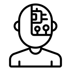 An editable design icon of humanoid

