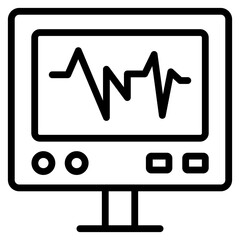 A Unique design icon of ecg monitor

