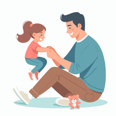 Obraz premium A father playing with his daughter