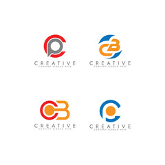 Initial Letters CB or CP logo Design Vector Template