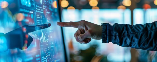 Analyzing financial data on interactive touchscreen display