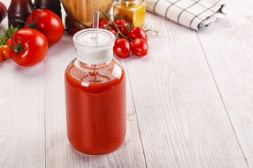 Fresh Tomato juice in the glass
