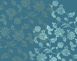 Colorful paisley floral pattern , textile swatch , royal India	