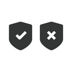 Obraz premium Shield check mark icon set. Vector illustration 
