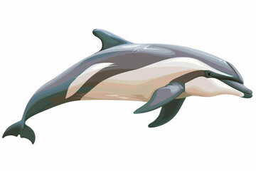 vector dolphin, simple design, isolated on white