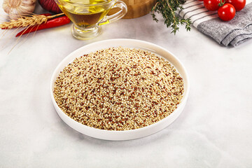 Raw dry quinoa seeds cereal