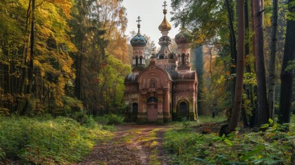 Obraz premium Building and Golden Domes of Russian church in Sofia, Bulgaria