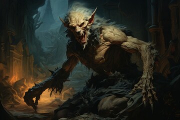 A shapeshifting werewolf, torn between human nature and primal instincts. - Generative AI