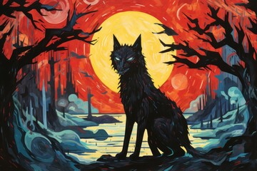 A shapeshifting werewolf, torn between human nature and primal instincts. - Generative AI