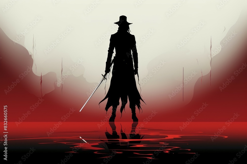 Wall mural An elegant and deadly duelist, specializing in swordplay and mastering intricate combat techniques. - Generative AI