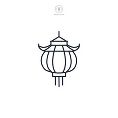 Chinese Lantern Icon theme symbol vector illustration isolated on white background