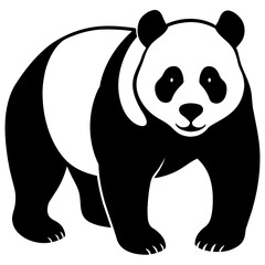 Cute panda illustration, friendly black and white character ideal for kids learning materials