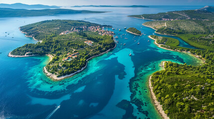 Naklejka premium Famous Places on the Croatian Islands