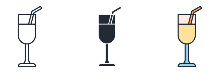Champagne Glass Icon theme symbol vector illustration isolated on white background