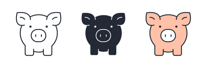 Pig Icon theme symbol vector illustration isolated on white background