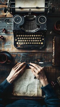 Vintage Typewriter Typing