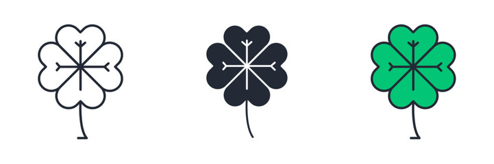Four Leaf Clover Icon theme symbol vector illustration isolated on white background