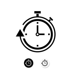 Simple alarm clock sign web icon silhouette . Alarm clock logo or icon for web, ui, app, mobile