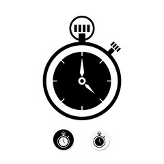 Simple alarm clock sign web icon silhouette . Alarm clock logo or icon for web, ui, app, mobile