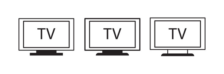 Tv icon set. television icon vector