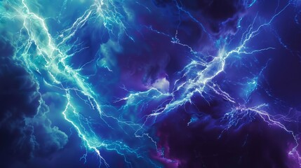 Fototapeta premium Electric dreams: vivid lightning in dark skies