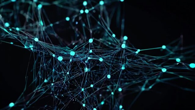 An organic growth of particles forming interconnected networks, representing the evolution of digital ecosystems and data networks, 4K tech background High-Quality Animation Video