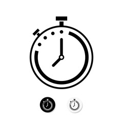 Simple alarm clock sign web icon silhouette . Alarm clock logo or icon for web, ui, app, mobile